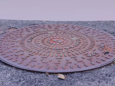 Cover manhole 07 raw scan 3D model