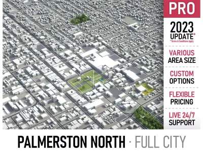 Palmerston North  Low-poly 3D model