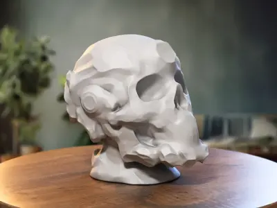 Robot Skull Headphone Stand  Cyborg Headset Stand 3D print model