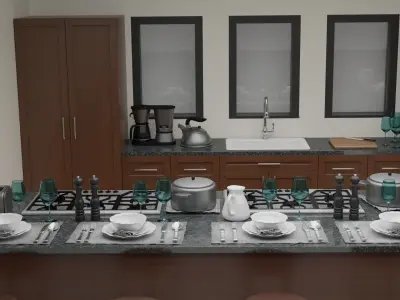 the kitchen - Free low-poly 3D model