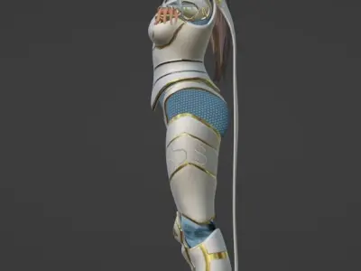 Cyber Punk Female Character Low-poly 3D model 3D model