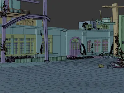 Suzume abandoned building scene 3D model