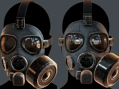 Gas mask helmet 3d model scifi Low-poly  Low-poly 3D model 179