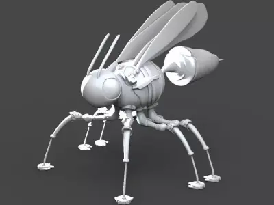 Metal - Mechanical Wasp Character 3D model