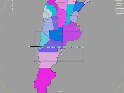 Argentina map region geography political geographic 3D model
