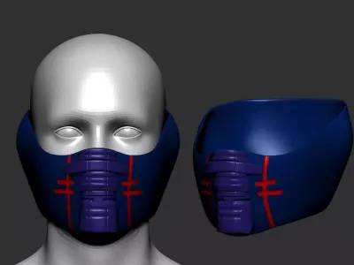 helmet gas mask high poly sculpt 3d printable  3D model
