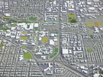 Boulder - City 3D Model Low-poly 3D model