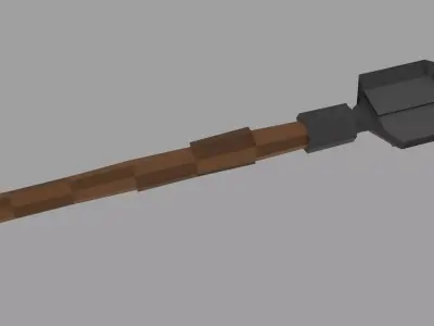 Low-Poly Stylized Shovel Game Ready Low-poly 3D model