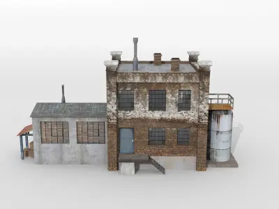 OLD FACTORY BUILDING Low-poly 3D model by hespasoft