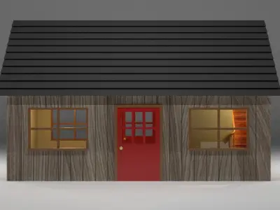 Small wooden lodge 3D model