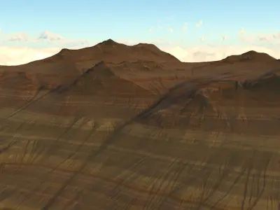 Desert landscape 02 Low-poly 3D model