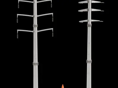 City Roads Props Set 1 Low-poly 3D model