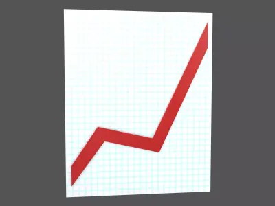 Chart Increasing Emoji v1 001 Low-poly 3D model