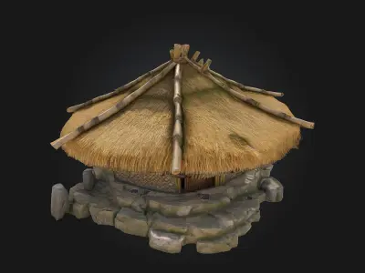 Thatch Roof Cottage  Cozy Charm of Countryside Living 3D model