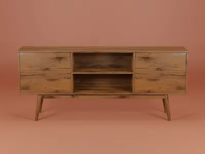 Media Console Unit 200x45x80 Low-poly 3D model