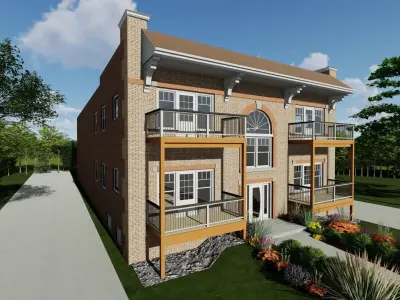 Apartment building 3D model