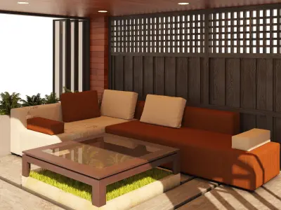 2 Backyard Pavilions Low-poly 3D model