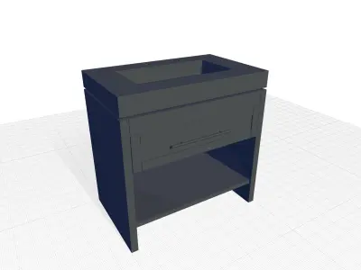 Gillian Single Bathroom Vanity 3D model