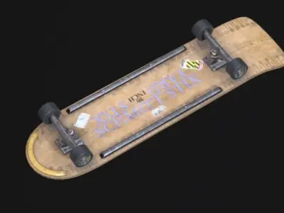 Stylish Skateboarding Low-poly 3D model