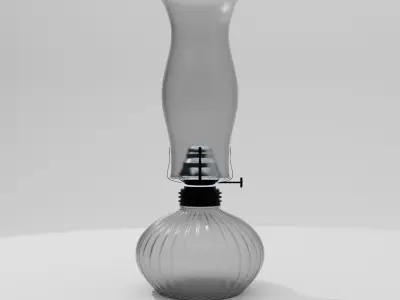 Vintage Oil Lamp Low-poly 3D model
