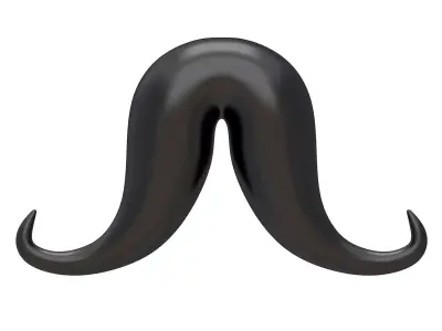 Cartoon Mustache 04 3D model
