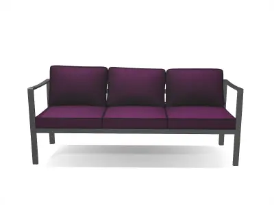 out bench sling fabric 021 Low-poly 3D model