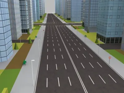 City Block Low-poly 3D model order