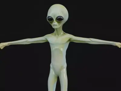 Realistic Alien T-pose Low-poly 3D model