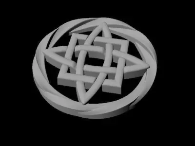 rosette celtic knot in shape of star 3D model