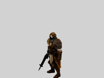 Futuristic Soldier Low-poly 3D model purchase