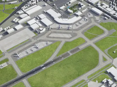 Naples Airport Low-poly 3D model