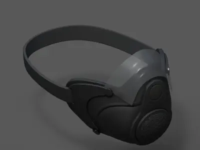 Gas mask protection futuristic technology fantasy  Low-poly 3D model