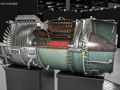  Commercial Jet Engine Cutaway 