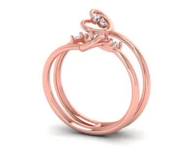 Solitaire Wedding Engagement Women Light Weight Bypass Rings 3D print model order