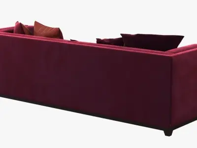 Dom Edizioni albert red velvet sofa 3D model