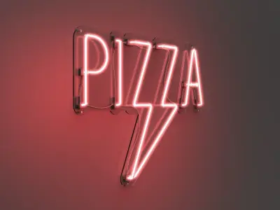 Pizza 3 - Neon Sign 3D model