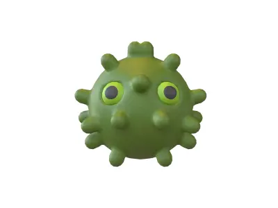 Virus Character v1 002 Low-poly 3D model