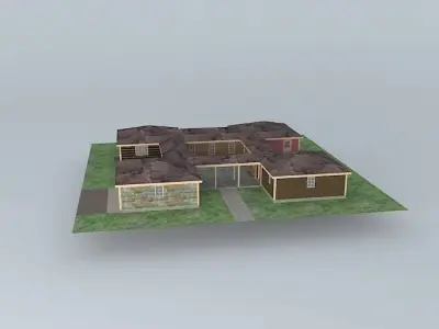 Courtyard house 2322 Free 3D model