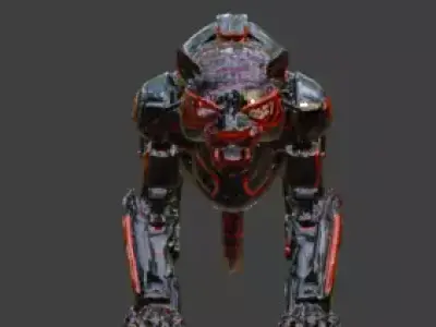 Sci-Fi Robot Tiger 3D Model Low-poly 3D model