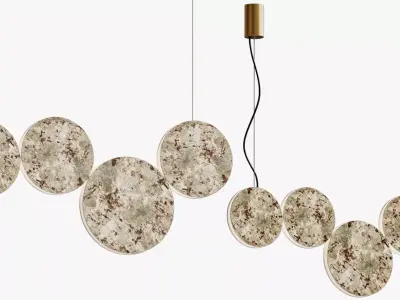 Celestial Stone Four Pendant Light 3D model