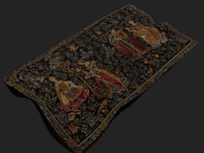 Embroidery Tapestry Low-poly 3D model