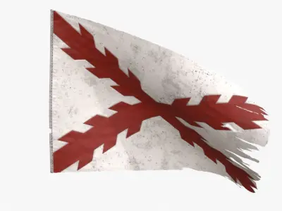 Cross of Burgundy Flag Low-poly 3D model