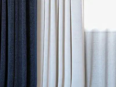 Curtains 57 Curtains with Tulle Rebbio 3D model