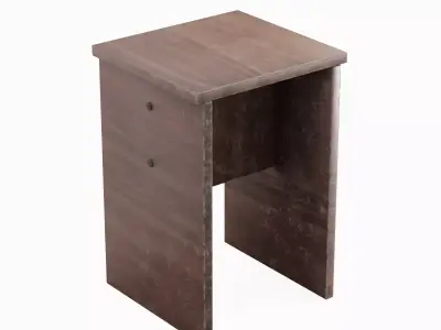 Wooden Stool 04 Low-poly 3D model