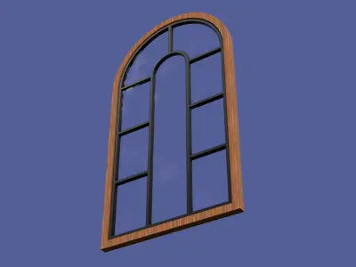 PBR Arched Window Low-poly 3D model