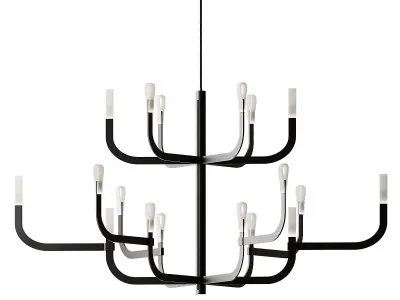 J-US LED aluminium chandelier from LUCEPLAN 3D model