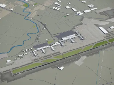 Chengdu Shuangliu International Airport - CTU Low-poly 3D model