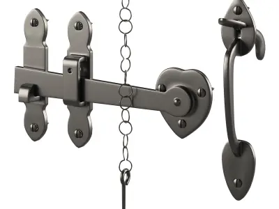 Bathroom Door Lock Latch 3D model