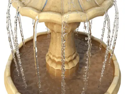 Classic Garden Fountain 02 3D model