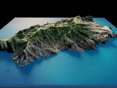 Saint Helena island 3d Model Terrain 3D model